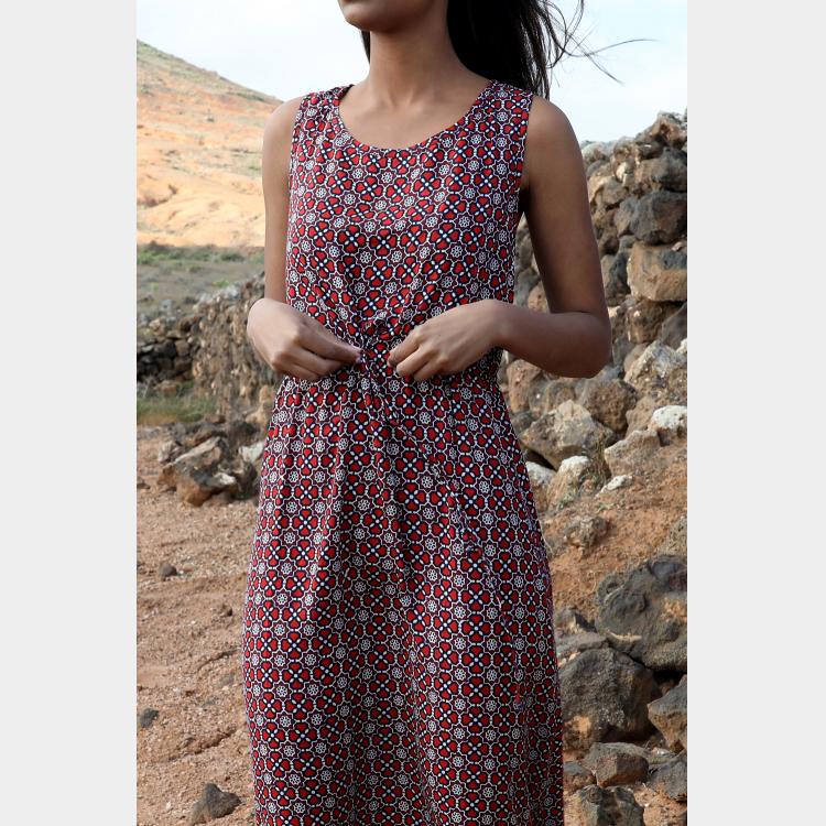 VESTIDO DONA LONG BLOCK rojo