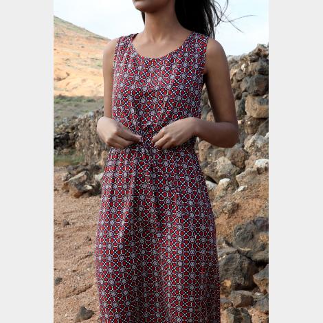 VESTIDO DONA LONG BLOCK rojo