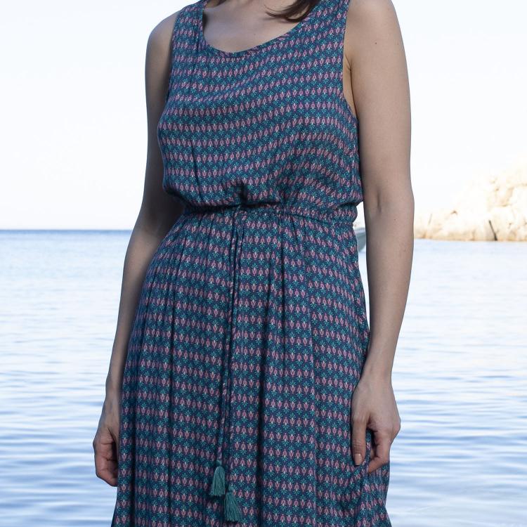 VESTIDO DONA lotus azul