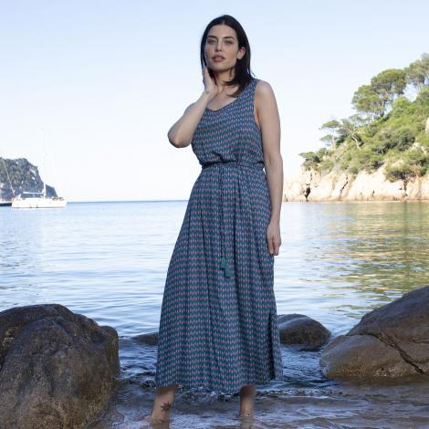 VESTIDO DONA lotus azul