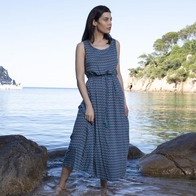 VESTIDO DONA lotus azul