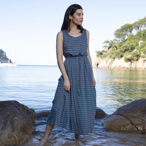 VESTIDO DONA lotus azul
