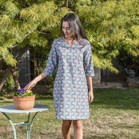 VESTIDO JUNE flor azul