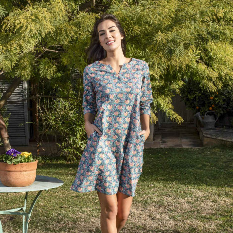 VESTIDO JUNE flor azul