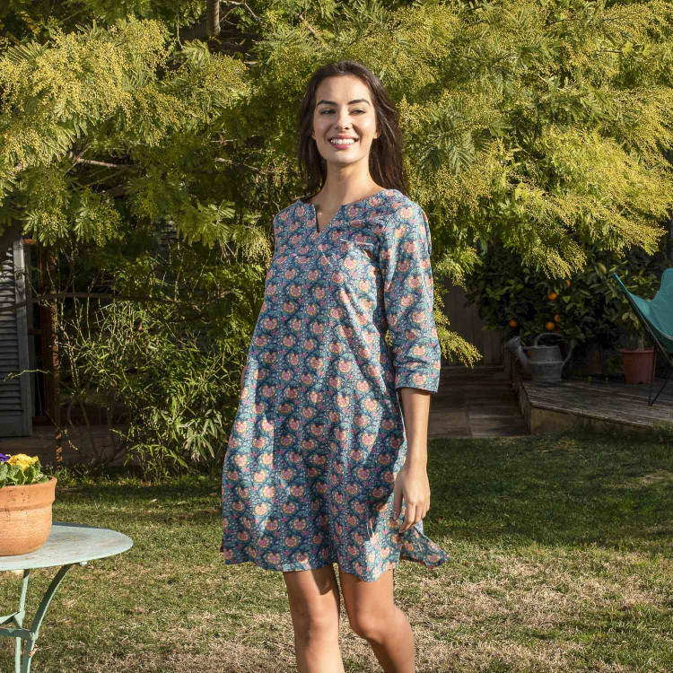 VESTIDO JUNE flor azul