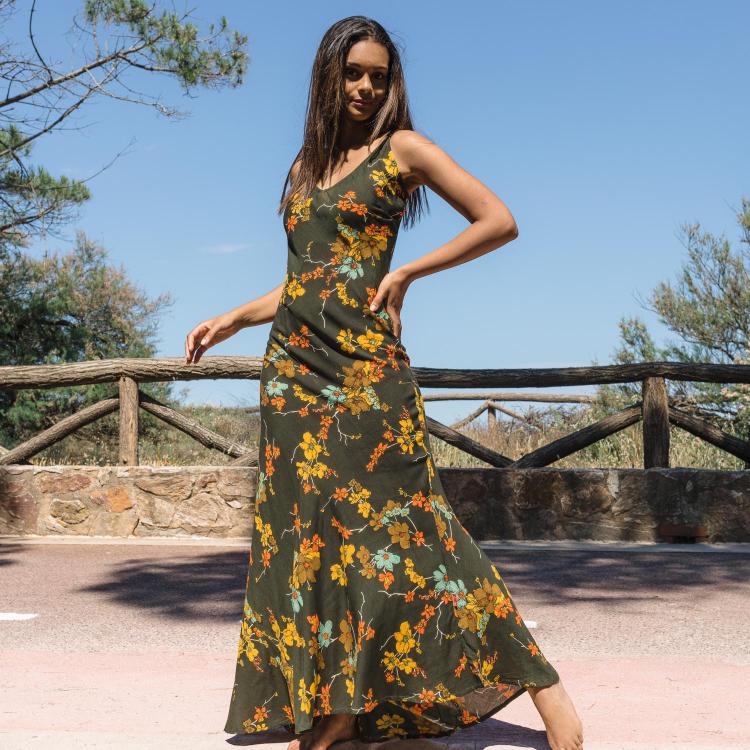VESTIDO MIA flor mostaza