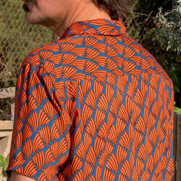 CAMISA ELVIS m/c rayón hecta naranja