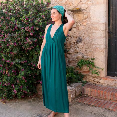VESTIDO KAI largo viscosa slub VERDE