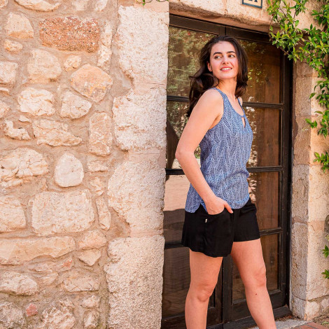 PANTALON LIMA CORTO viscosa slub VARIOS COLORES