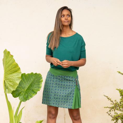 FALDA CUT CORTA GREEN MANDALA