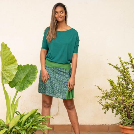 FALDA CUT CORTA GREEN MANDALA