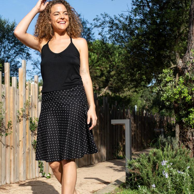 FALDA TUI BLACK DOTS