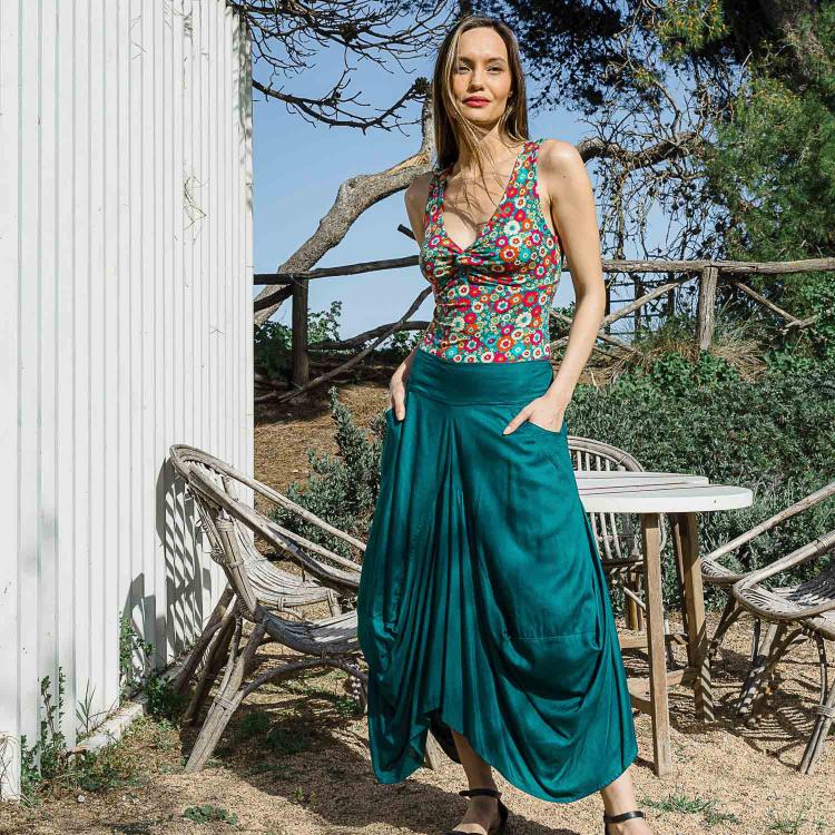 FALDA SANSA slub-VARIOS COLORES
