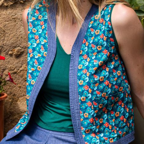 top CHALECO VESTY PLANT azul