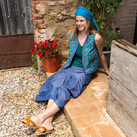 top CHALECO VESTY PLANT azul
