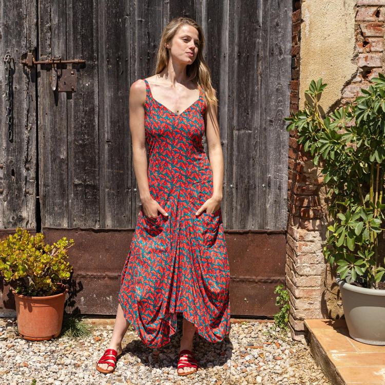 VESTIDO FUNKY largo berry