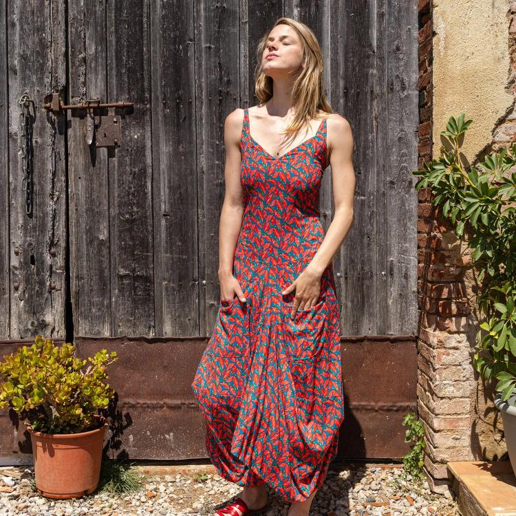 VESTIDO FUNKY largo berry