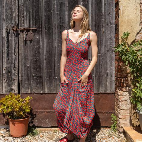 VESTIDO FUNKY largo berry