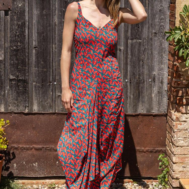 VESTIDO FUNKY largo berry