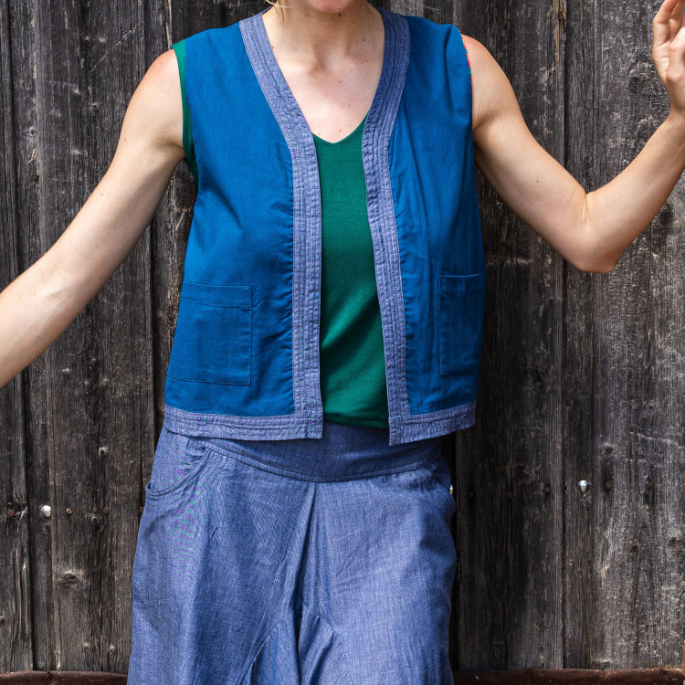 top CHALECO VESTY BERRY coral
