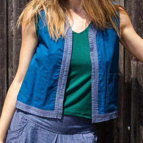 top CHALECO VESTY BERRY coral