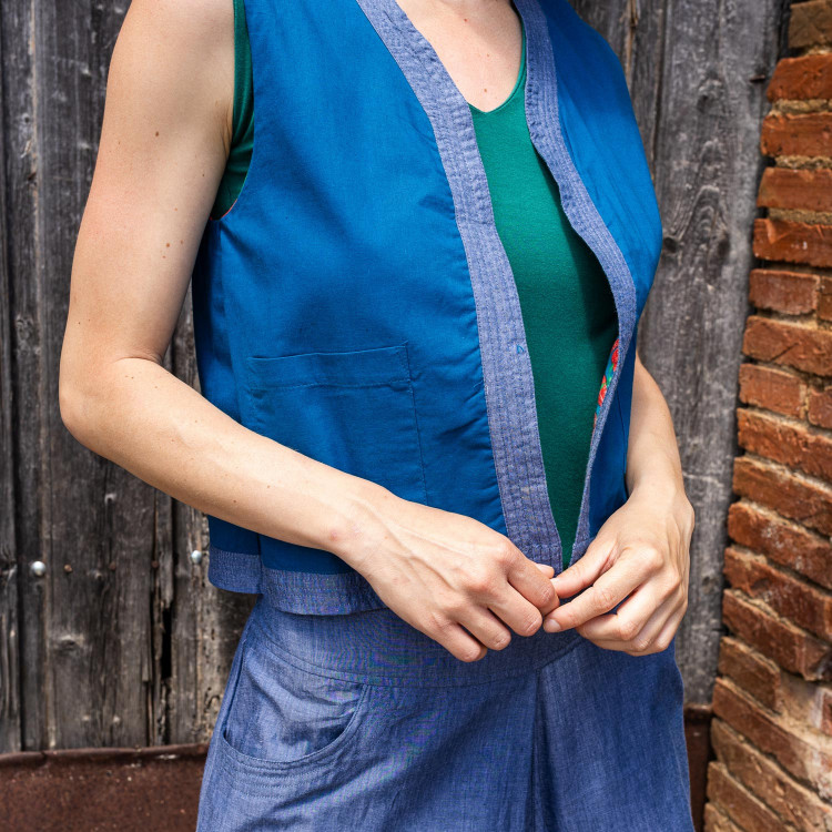 top CHALECO VESTY BERRY coral