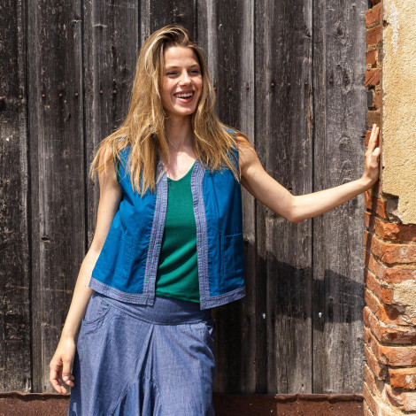 top CHALECO VESTY BERRY coral