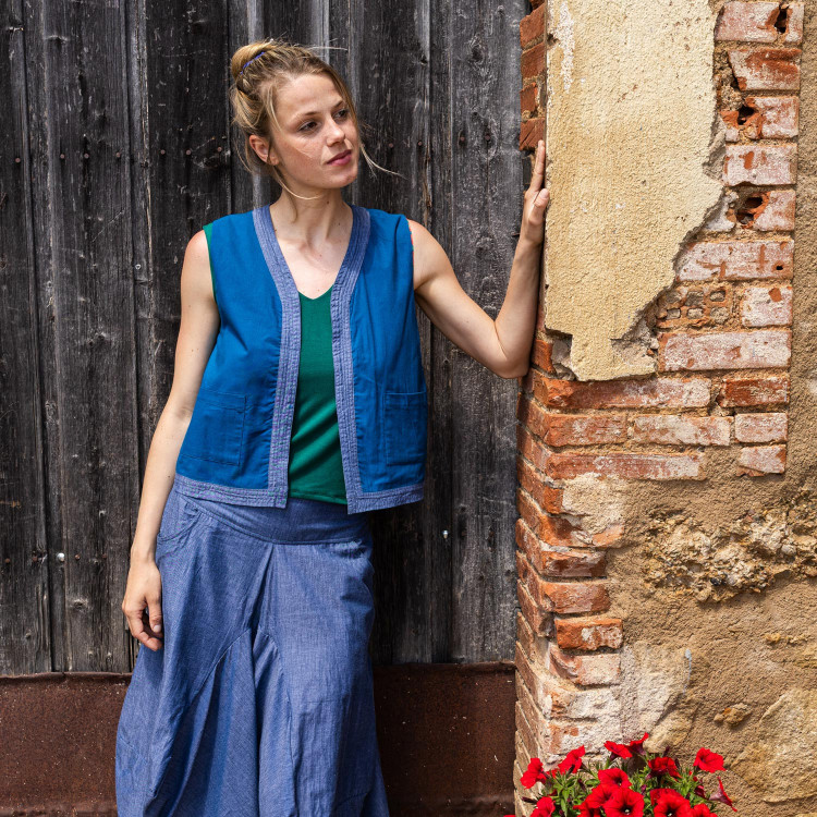 top CHALECO VESTY BERRY coral