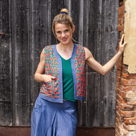 top CHALECO VESTY BERRY coral