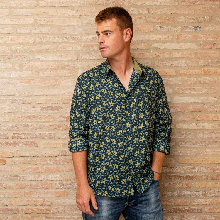 camisa GUIM m/larga algodón 17 mostaza