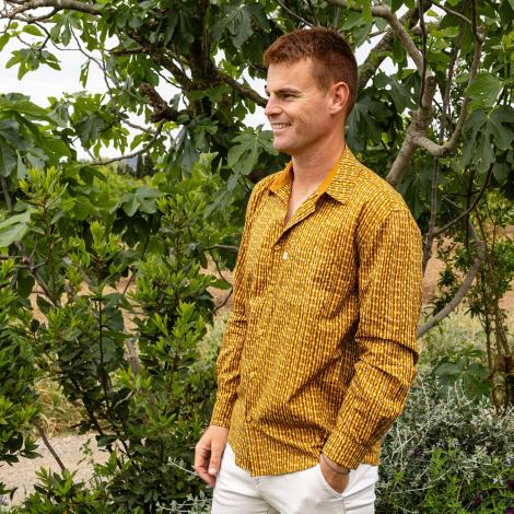 camisa GUIM m/larga algodón 7 mostaza