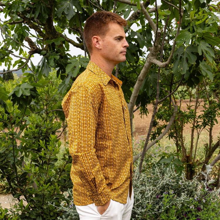 camisa GUIM m/larga algodón 7 mostaza