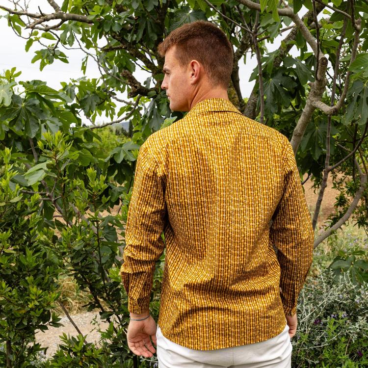 camisa GUIM m/larga algodón 7 mostaza