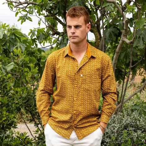 camisa GUIM m/larga algodón 7 mostaza