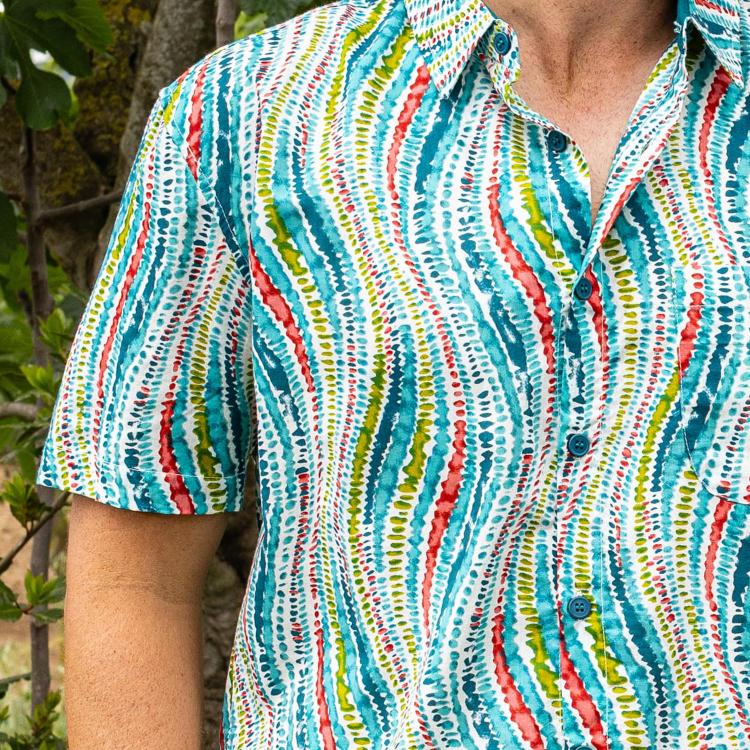 camisa GUIM m/c algodón OLAS