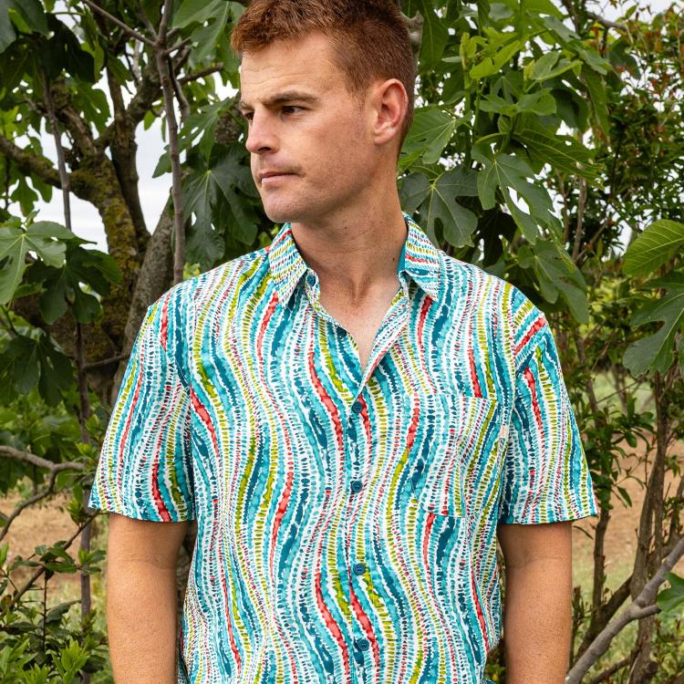 camisa GUIM m/c algodón OLAS