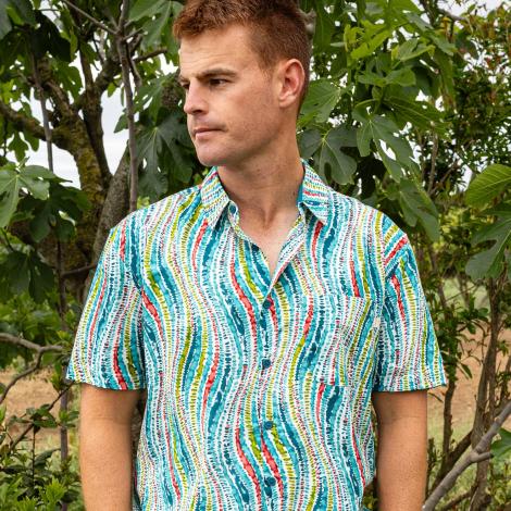 camisa GUIM m/c algodón OLAS