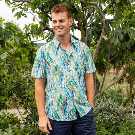 camisa GUIM m/c algodón OLAS
