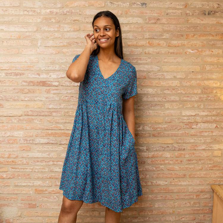 VESTIDO CHILLY mital blue