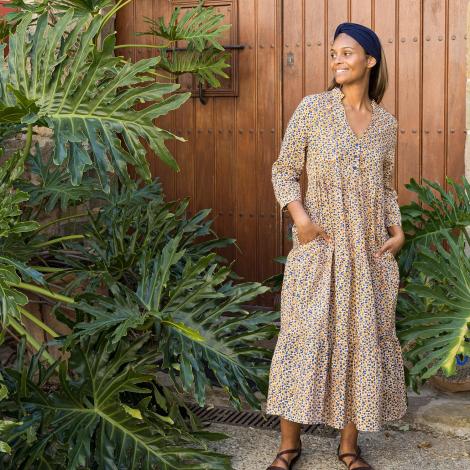 Vestido GURU algodón block print (varios estampados)