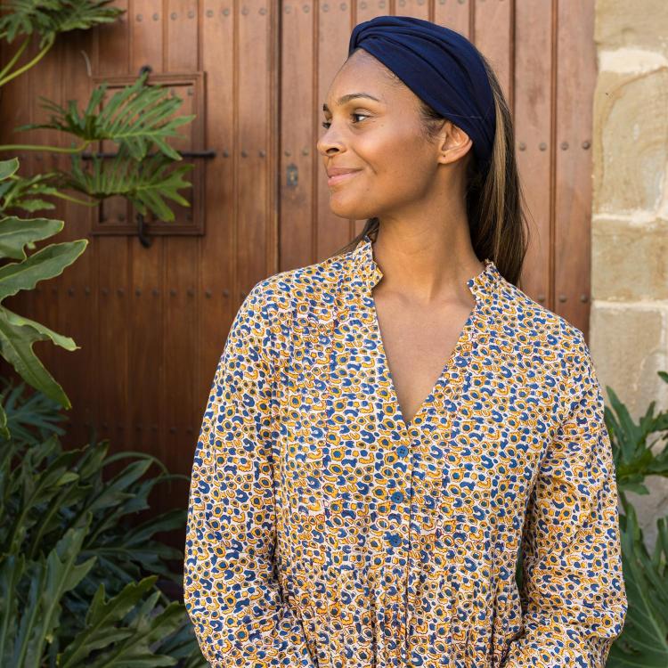 Vestido GURU algodón block print (varios estampados)