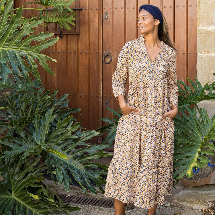 Vestido GURU algodón block print (varios estampados)