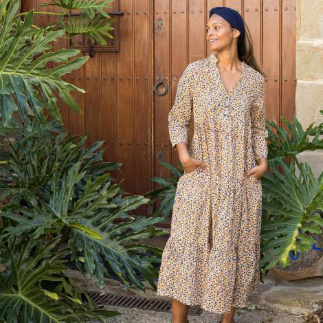 Vestido GURU algodón block print (varios estampados)