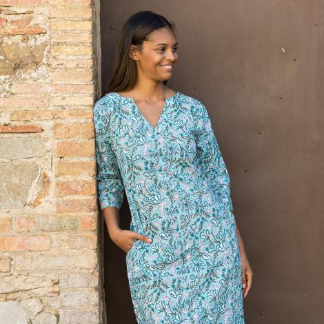 Vestido MANITAL algodón block print (varios estampados)