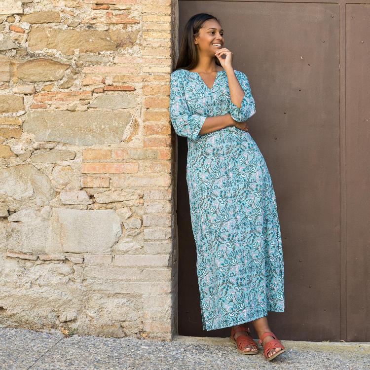 Vestido MANITAL algodón block print (varios estampados)