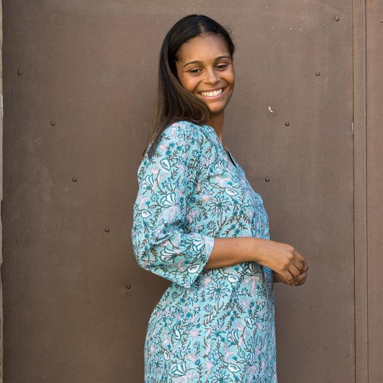 Vestido MANITAL algodón block print (varios estampados)