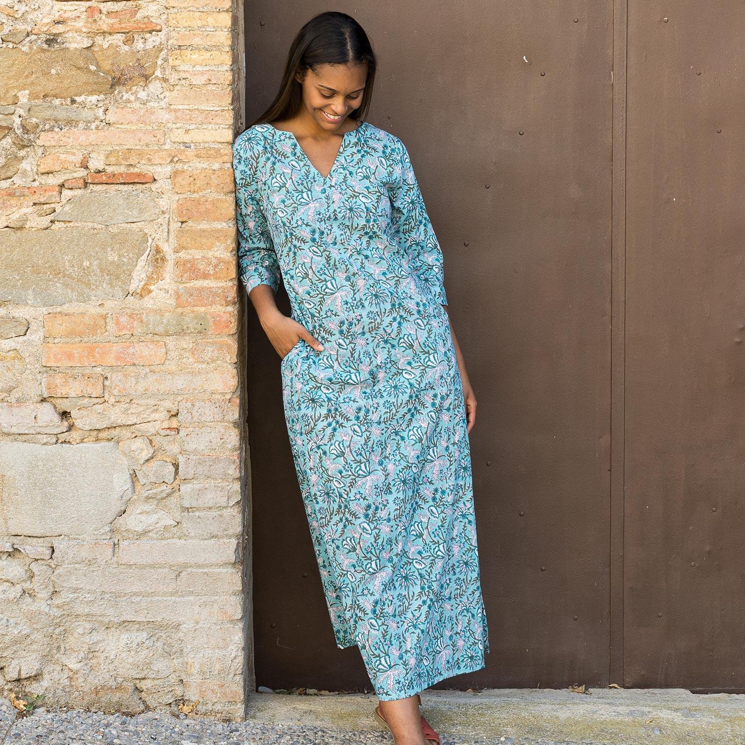 Vestido MANITAL algodón block print (varios estampados)