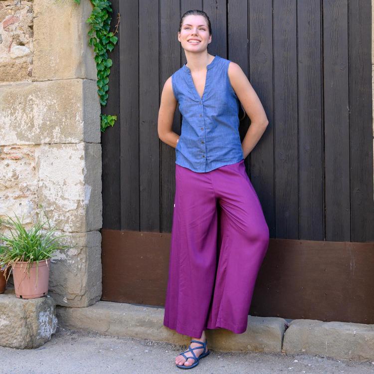 PANTALON MANDU liso rayon slub