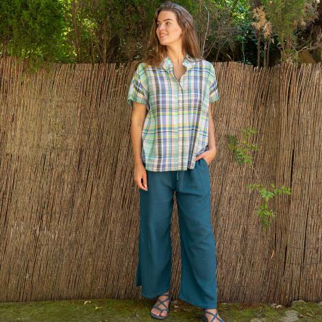 Top SATABI algodón MADRAS (varios colores)