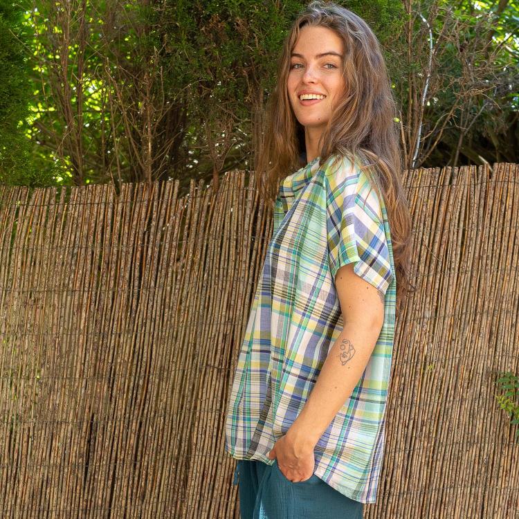 Top SATABI algodón MADRAS (varios colores)